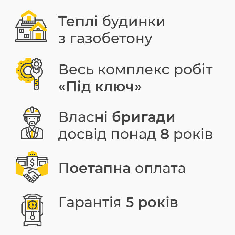 Будинки з газобетону - Building gazobeton list